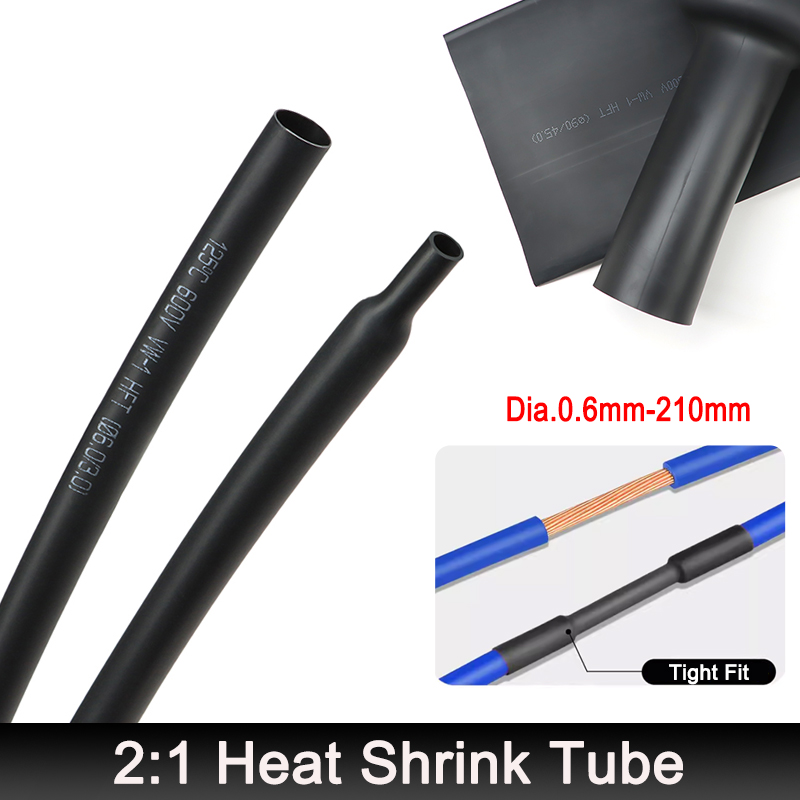 Electronics Repair Youtube - 黒色 2:1 熱収縮チューブ 直径 0.6mm -
