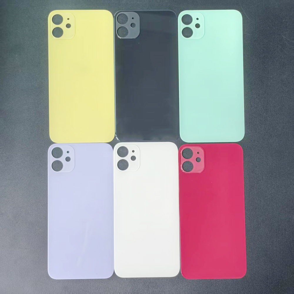 Phone Battery Replacement - iPhone 11用バックガラスカバー、交換用リアバッテリードアハウジングカバー、カメラレンズ付きフルハウジングバックパネル修理部品